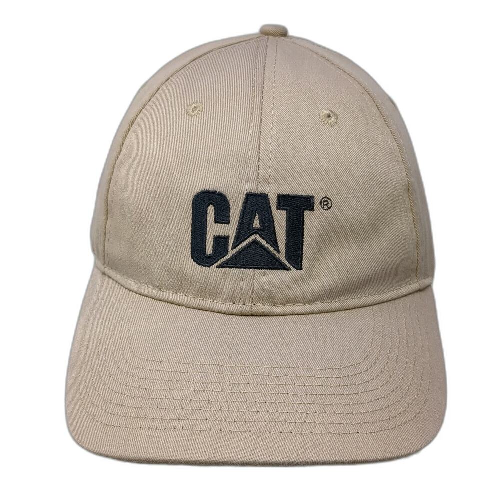 Caterpillar Baseball Cap Beige One Size Slideback Embroidered Logo Workwear Hat